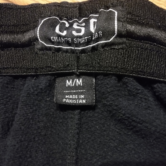 Medium Mens Champs Black Sweatpants cuffed legs with zipper pocket - Picture 4 of 4